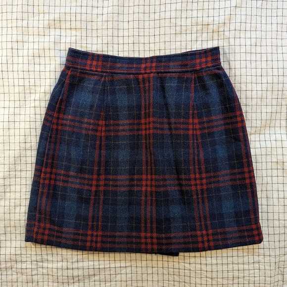 High-waisted Plaid Wool Mini Skirt Gap - Picture 2 of 6